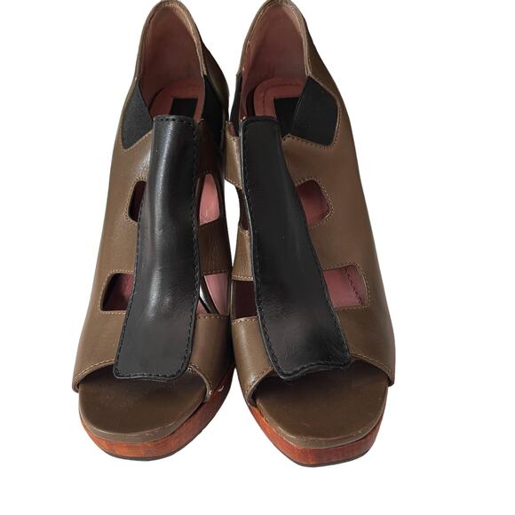 Derek Lam Cage Cut Out Peep Toe Wood Heels 7.5 - Picture 9 of 12